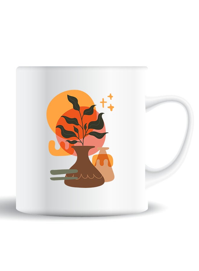 Theodor Premium Quality Two Sided Printed Coffee Mug Tea Cup Vase With Leaf2 For Home Office, Kids Men Women - Image 1