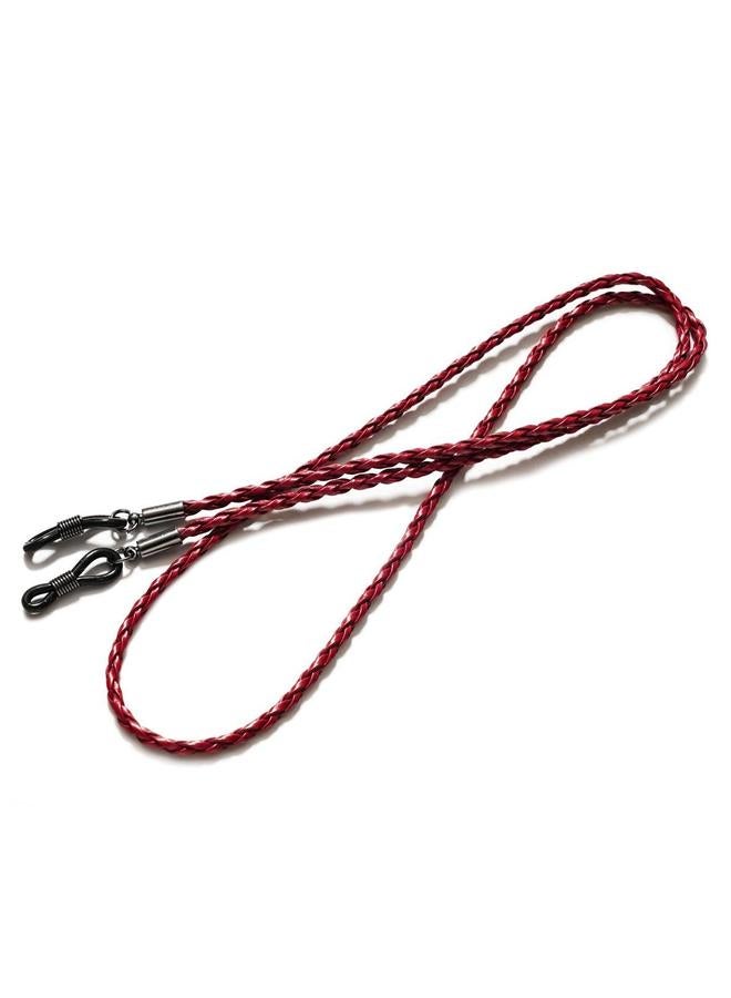 1 x 5 pcs Braided Twist Spectacle Cord Sunglasses Chain Deep red
