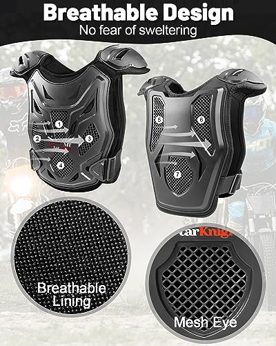 StarknightMT Kids Dirt Bike Gear-Upgraded Thicken Shell Youth Motorcycle Riding Professional Protective Gear Chest Protector Armor Suit for Motocross Cycling Off-Road Motorcycle Dirt Bike Kid, Black - Image 4