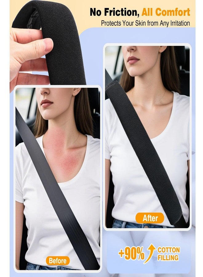Suacopzar 2025 Upgraded Extra Long Car Seat Belt Cover, 2Pack 19.7in Seat Belt Cover Pad for Ultimate Comfort Driving Experience, Soft Shoulder Pad Protector Car Interior Accessories for All Vehicles - Black - Image 5
