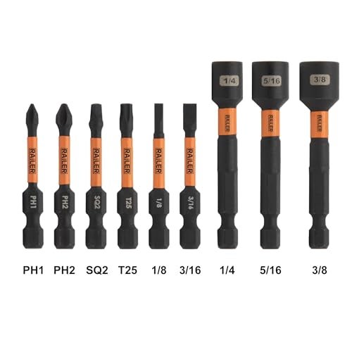 Railer Screwdriver Bit Set For Electricians - Premium S2 Steel Impact Driver Bits & Nut Drivers Set With A Magnetizer Bit Holder & Carabiner - Image 2