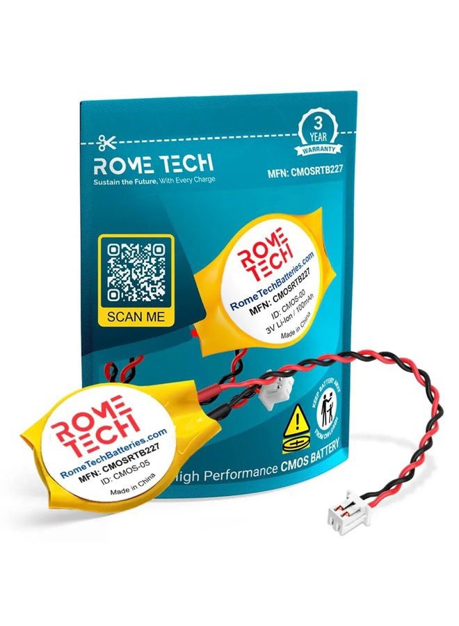 ROME TECH CMOS Battery for Lenovo ThinkPad T430 T450S T460 T430I T430S – Laptop Backup BIOS RTC 3V CR2032 T430 CMOS Battery for PC Motherboard with 2 Pin 2 Wire Cable (1-Pack) - Image 1