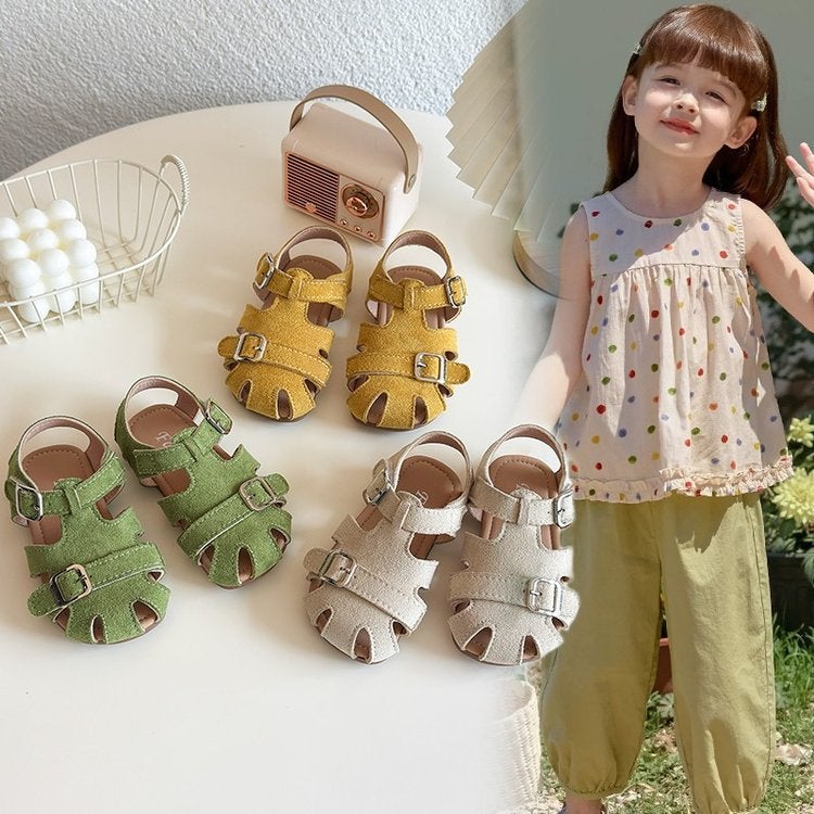 Korean Style Children'S Shoes 2025 Versatile Stylish Closed-Toe Sandals For Boys And Girls With Soft Soles Retro Birkenstock Shoes - Image 2