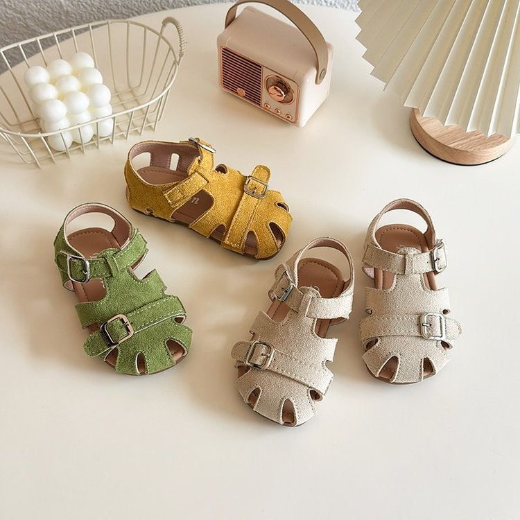 Korean Style Children'S Shoes 2025 Versatile Stylish Closed-Toe Sandals For Boys And Girls With Soft Soles Retro Birkenstock Shoes - Image 5