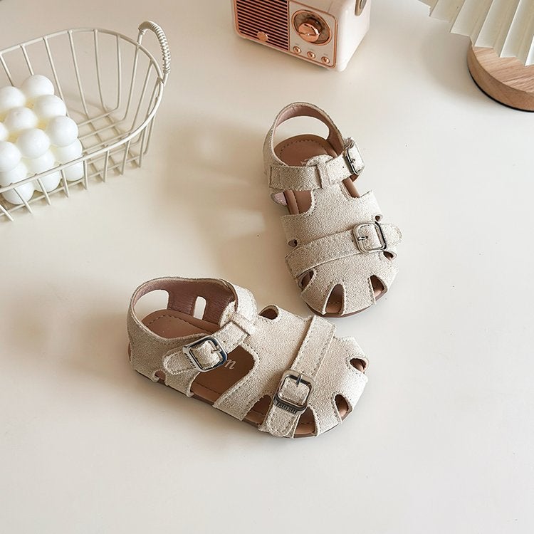 Korean Style Children'S Shoes 2025 Versatile Stylish Closed-Toe Sandals For Boys And Girls With Soft Soles Retro Birkenstock Shoes - Image 1