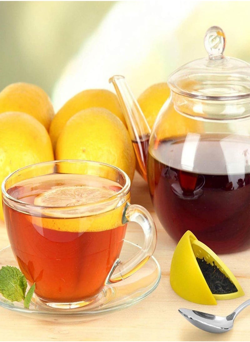 GGOOT - Lemon Tea Filter | Lemon Silicone Tea Filter with Stainless Steel Hook,Lemon-Shaped Tea Strainer with Stainless Steel Hook Tea Steeper for Mug Cup Tea-Dishwasher Safe - Image 1