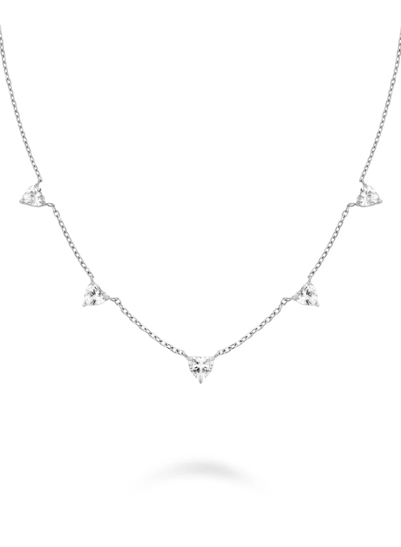 روزفيلد Rosefield Row of Hearts Necklace Silver - JNRHS-J1006
