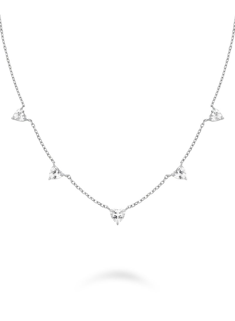 RoseField Rosefield Row of Hearts Necklace Silver - JNRHS-J1006 - Image 1