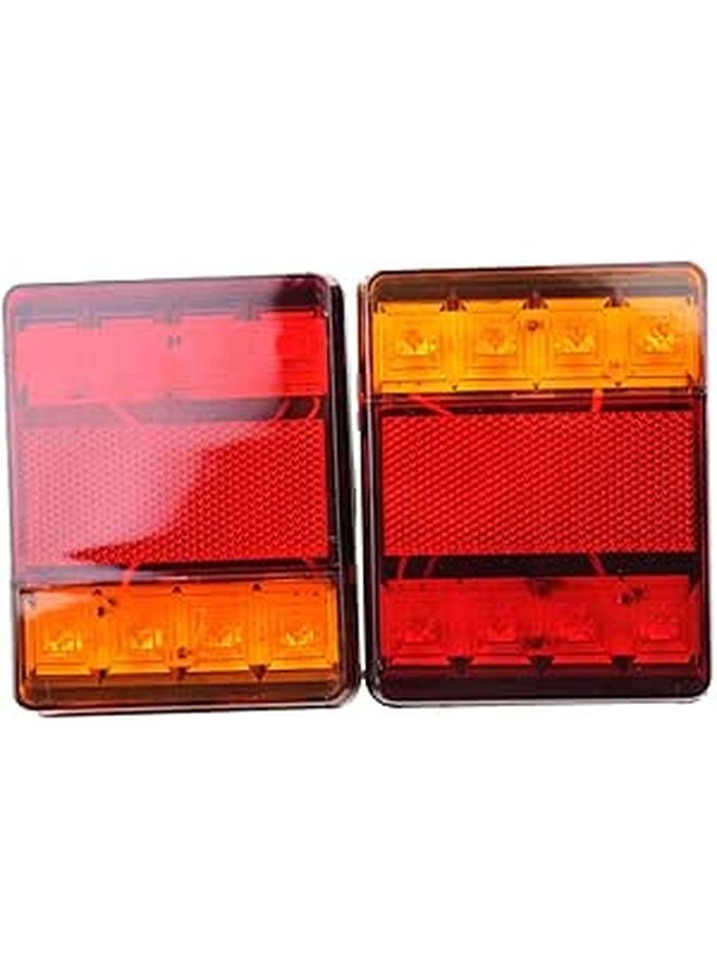 12V Heavy Duty LED Trailer Tail Lights Kit Red Yellow For Trucks RVs Boats UTVs - Image 1