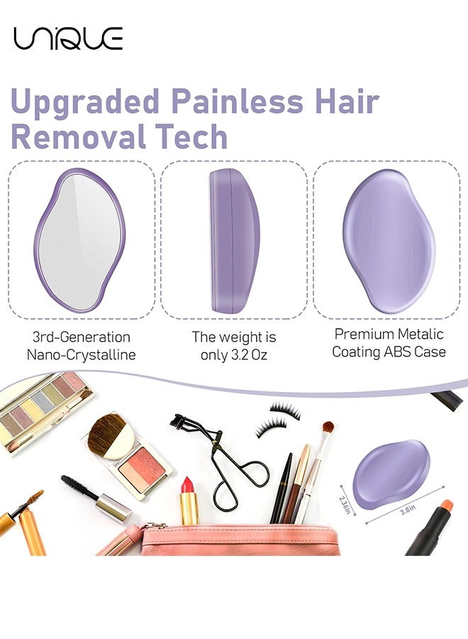 Unique Crystal Hair Eraser for Women and Men, Reusable Crystal Hair Remover Magic Painless Exfoliation Hair Removal Tool, Magic Hair Eraser for Back Arms Legs (Violet) - Image 2