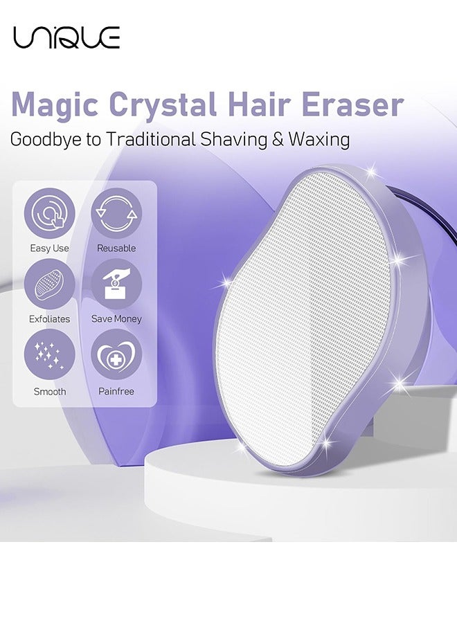 Unique Crystal Hair Eraser for Women and Men, Reusable Crystal Hair Remover Magic Painless Exfoliation Hair Removal Tool, Magic Hair Eraser for Back Arms Legs (Violet) - Image 3