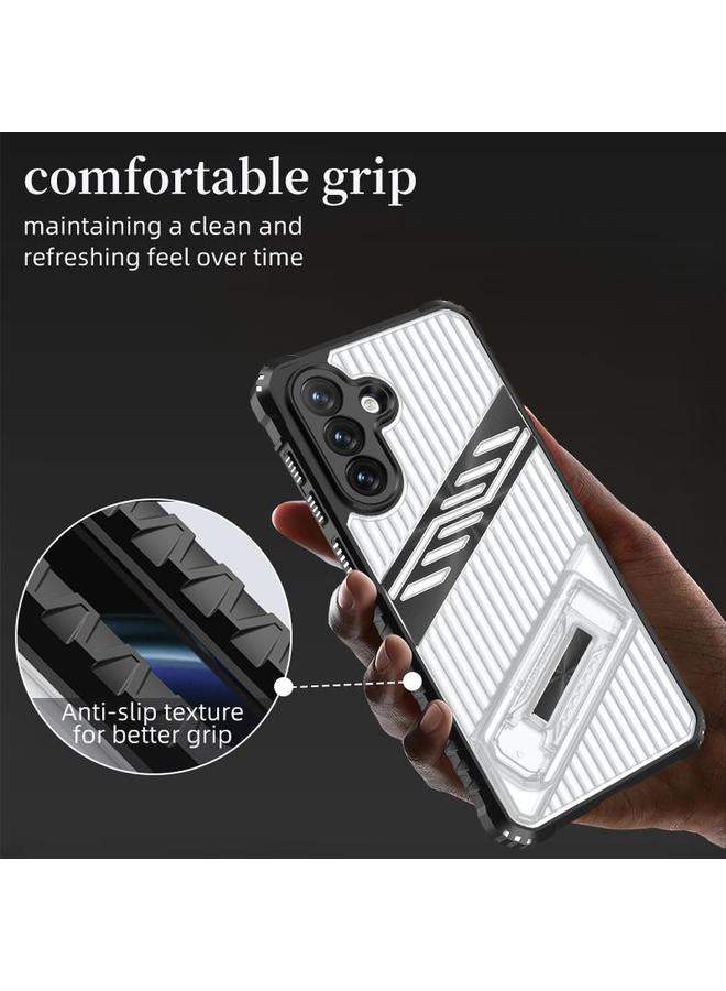 S-TOP Case For Samsung Galaxy A35 / A55 5G Plating Holder PC Hybrid TPU Phone Case - Image 5
