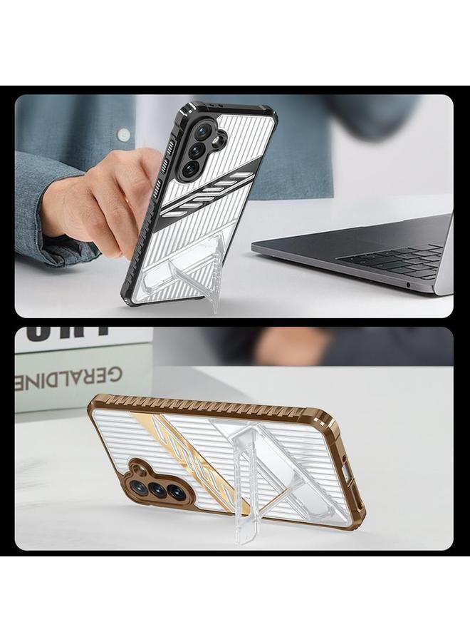 S-TOP Case For Samsung Galaxy A35 / A55 5G Plating Holder PC Hybrid TPU Phone Case - Image 4