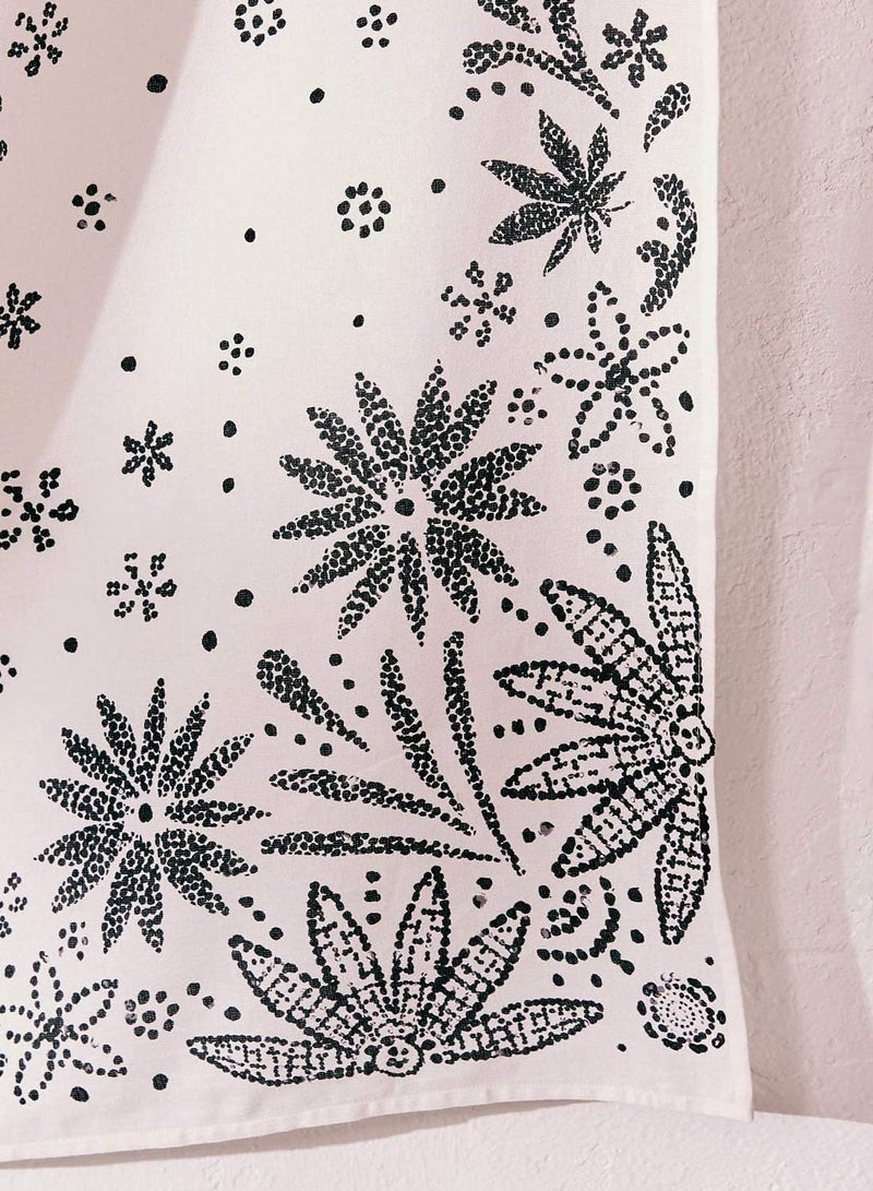 سوفام قماش النسيج البوهيمي، قماش بيجي ونمط الأزهار الأبيض، زخارف تشبه النقاط تتميز بأنماط ديزي دائرية، غرفة النوم بوهيمي الطراز هيبي ديكور المنزل، 50×60 بوصة - Image 5