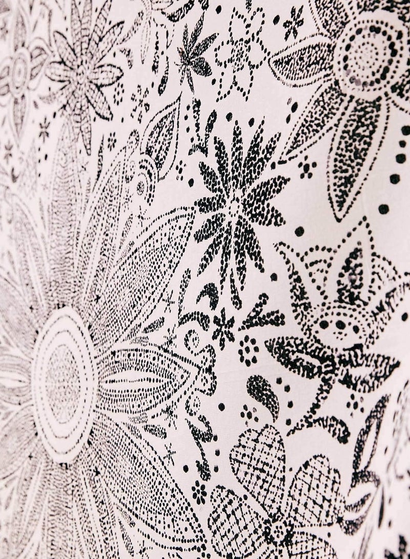 سوفام قماش النسيج البوهيمي، قماش بيجي ونمط الأزهار الأبيض، زخارف تشبه النقاط تتميز بأنماط ديزي دائرية، غرفة النوم بوهيمي الطراز هيبي ديكور المنزل، 50×60 بوصة - Image 4