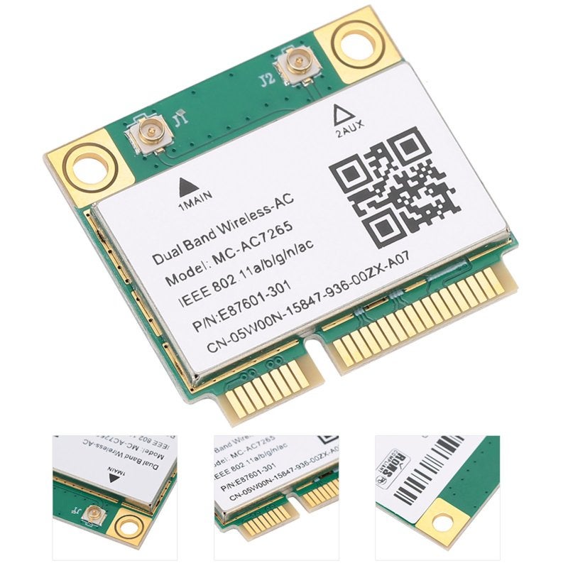 بطاقة شبكة وايرلس وايفاي: بطاقة ميني PCI-E نصف الارتفاع، فرعين مزدوجي 2.4/5G بسرعة 1200 ميجابت في الثانية، إشارة مستقرة - متوافقة مع بلوتوث 4.2، بروتوكول 802.11ac، عالية الكفاءة لأجهزة سطح المكتب والأجهزة المحمولة والأجهزة المتكاملة الصغيرة - Image 3