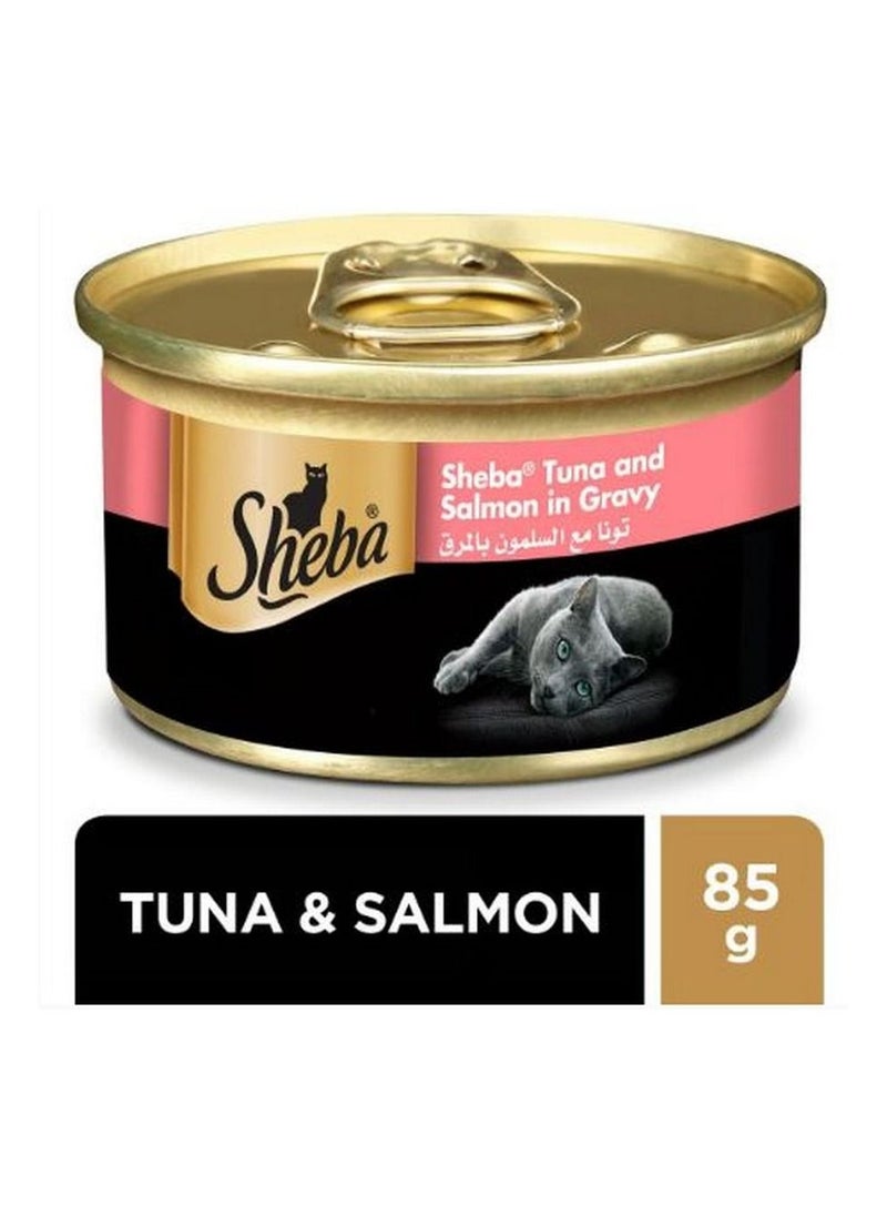 Sheba Tuna and Salmon with Gravy Cat Food 85g  - Image 1