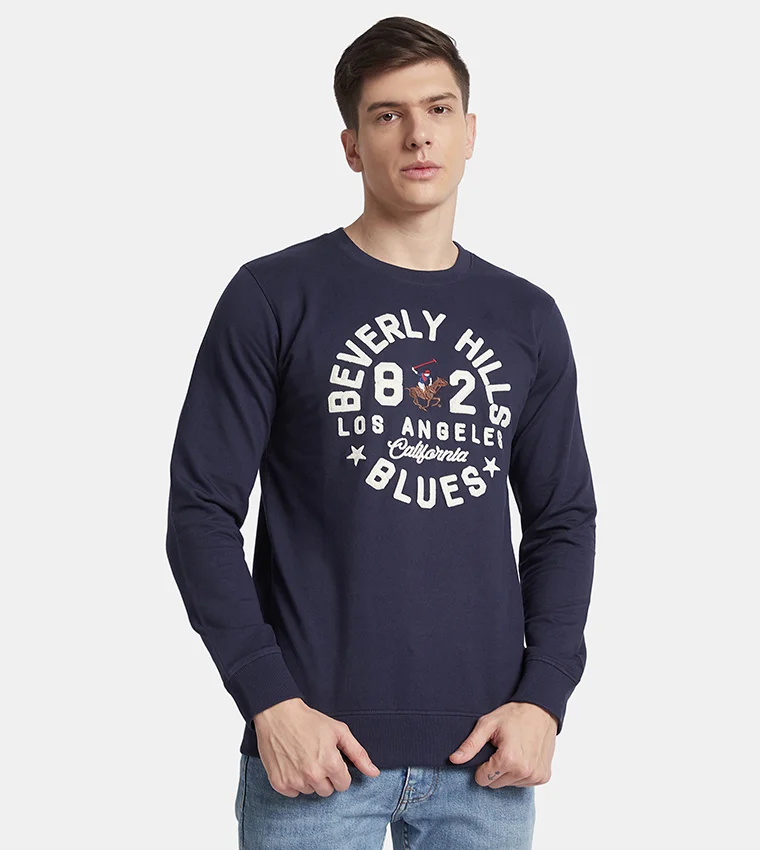 بيفرلي هيلز بولو كلوب بلوزة قطنية خالصة بأكمام طويلة مطبوعة