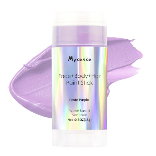 Mysense Pastel Purple Face Body Hair Paint StickWater Based Washable Temporary Hair ColorNontoxic Cream Body Paint for Halloween Costume Ursula Cosplay Makeup05oz - Image 1