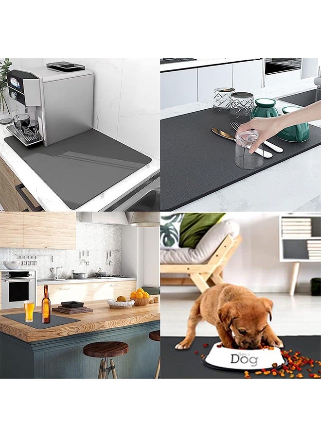 AL RAID Coffee Bar Mat, For Spill-Proof,24x16inch Hide Stain Absorbent Mat, Non-slip Rubber Backed Coffee Machine Mat, Easy to Clean and Quick Drying - Image 4