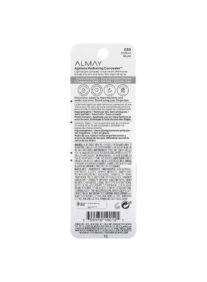 Almay, Ageless Hydrating Concealer, 030 Medium, 0.37 fl oz (11 ml)