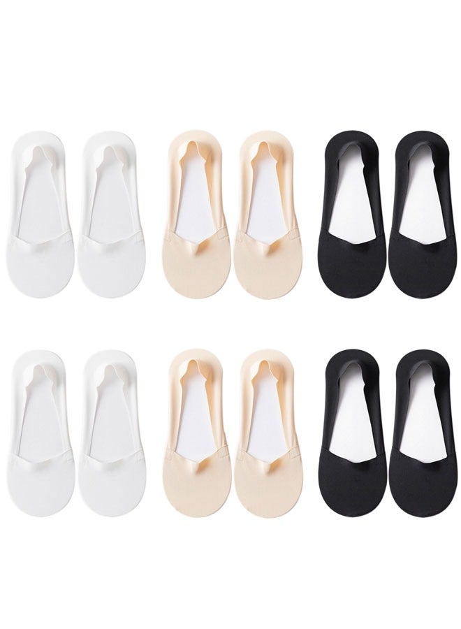 HAWAWA 6 Pairs Women No Show Socks Thin Silk Non Slip Low Cut Liner Socks Invisible Boat Socks for High Heels Flats Women Girl Multicolor - Image 1