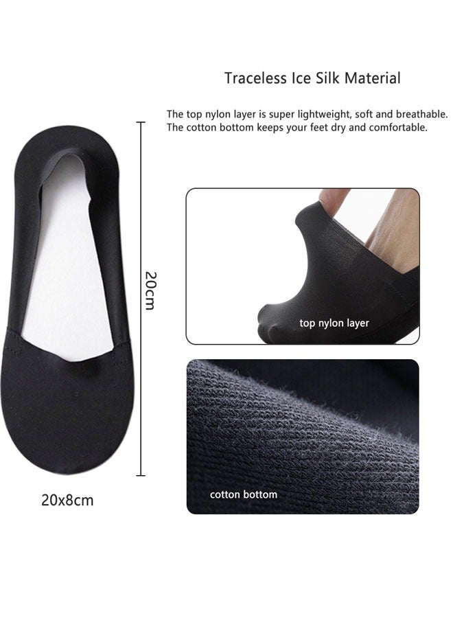 HAWAWA 6 Pairs Women No Show Socks Thin Silk Non Slip Low Cut Liner Socks Invisible Boat Socks for High Heels Flats Women Girl Multicolor - Image 2