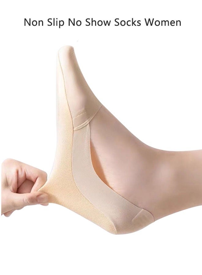 HAWAWA 6 Pairs Women No Show Socks Thin Silk Non Slip Low Cut Liner Socks Invisible Boat Socks for High Heels Flats Women Girl Multicolor - Image 3