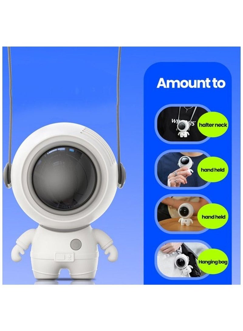 Hands Free Hanging Mini Astronaut Neck Fan, USB Rechargeable Bladeless Fan Personal Small Fans, Quiet Design, for Outdoor, Indoor, Office, Gym, Travel, Camping  - Image 2