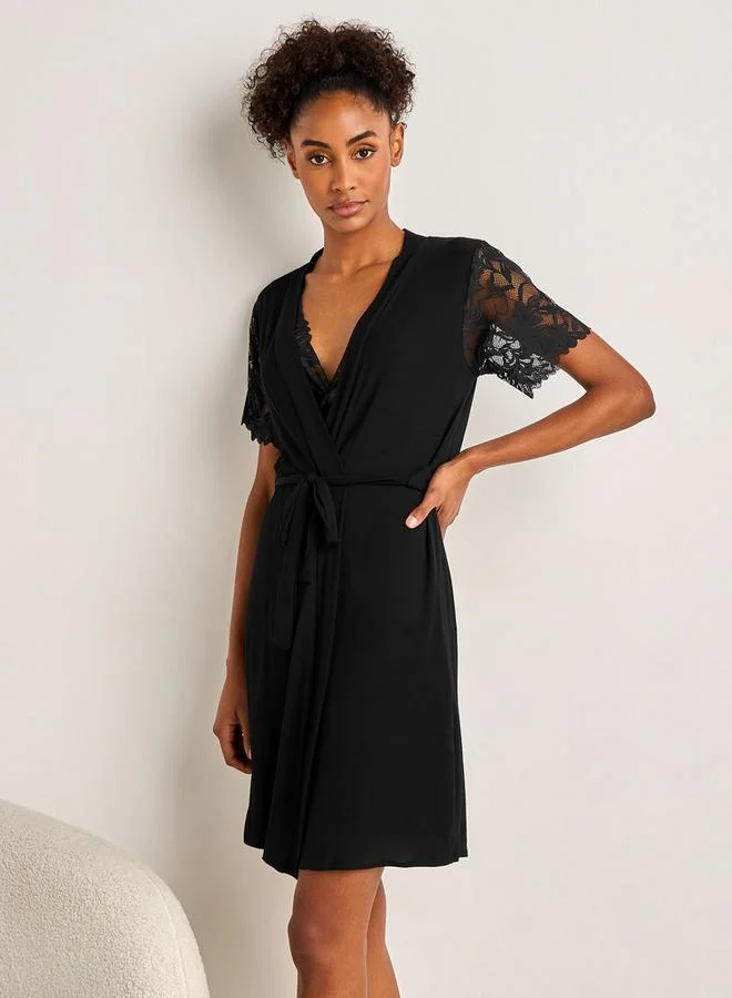 سبلاش فيڤ Slip Dress Sleeveless with Robe and Thongs