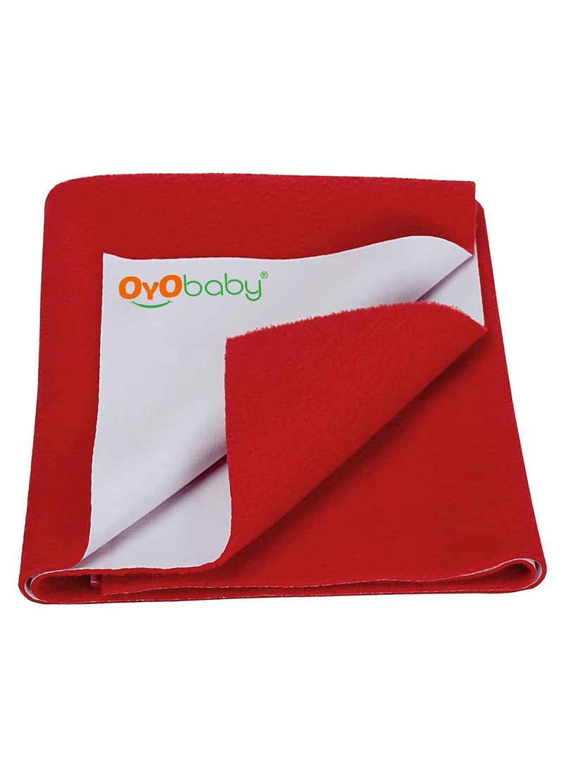 OYO BABY Extra Absorbent Waterproof Baby Dry
  Sheet Medium Size (100x70cm) | Quick Dry Sheet for Bed Protector, Soft &
  Breathable | Red