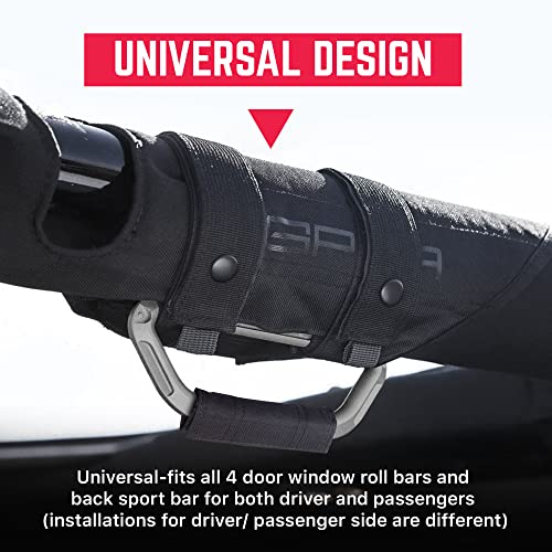GPCA - GP Grip PRO, Foldable Patented Aluminum Metal Grab Handles for Jeep Wrangler 4xe, JL, JT, JK, Sport, Sahara, Rubicon and Gladiator 4DR/2DR 2007-2023, 4 Packs, Space Grey Metallic - Image 4