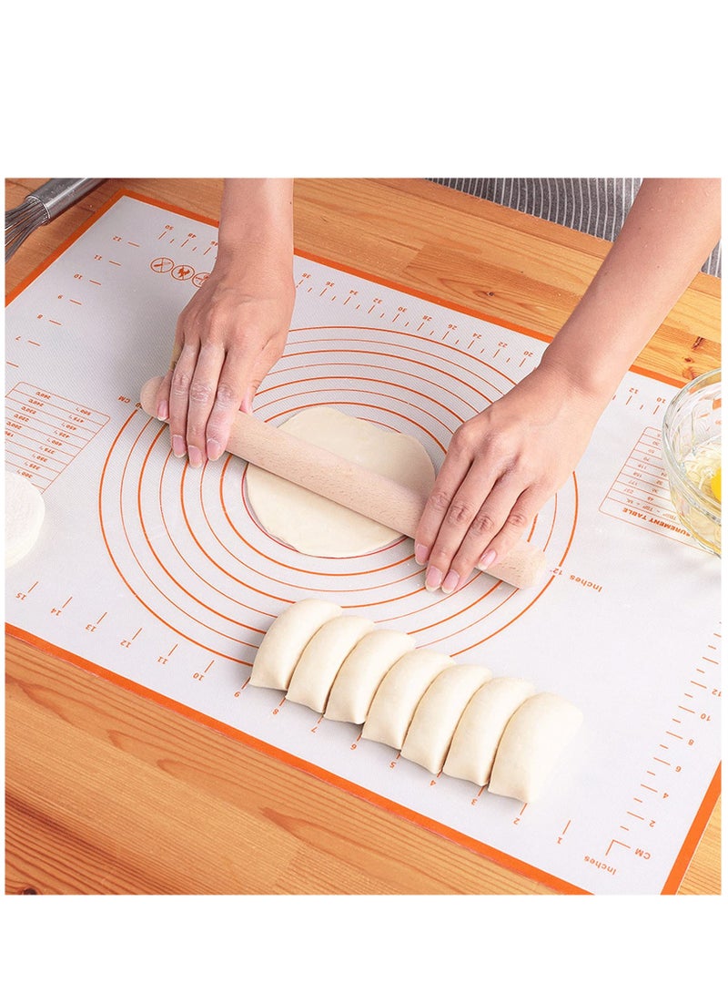 Silicone Pastry Mat Extra Thick Non Stick Baking Mat Fondant Mat Counter Mat Dough Rolling Mat Oven Liner Pie Crust Mat (60x80CM Red) - Image 1