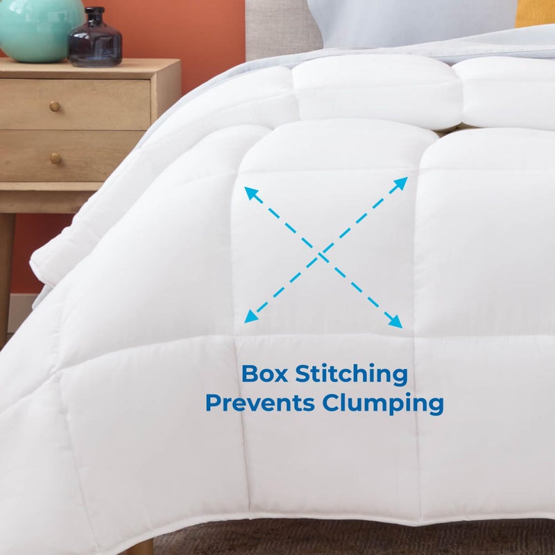 LINENSPA White Down Alternative Comforter and Duvet Insert - All-Season Comforter - Box Stitched Comforter - Bedding for Kids, Teens, and Adults - Twin - Image 4