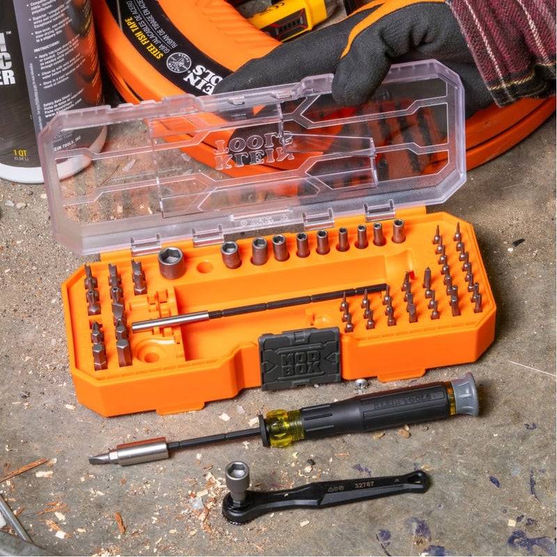 Klein Tools 80177 MODbox Ratcheting Driver Set with MODbox Case Adapter, Modular Tool System Side Rail Attachment, 65 Piece - Image 5