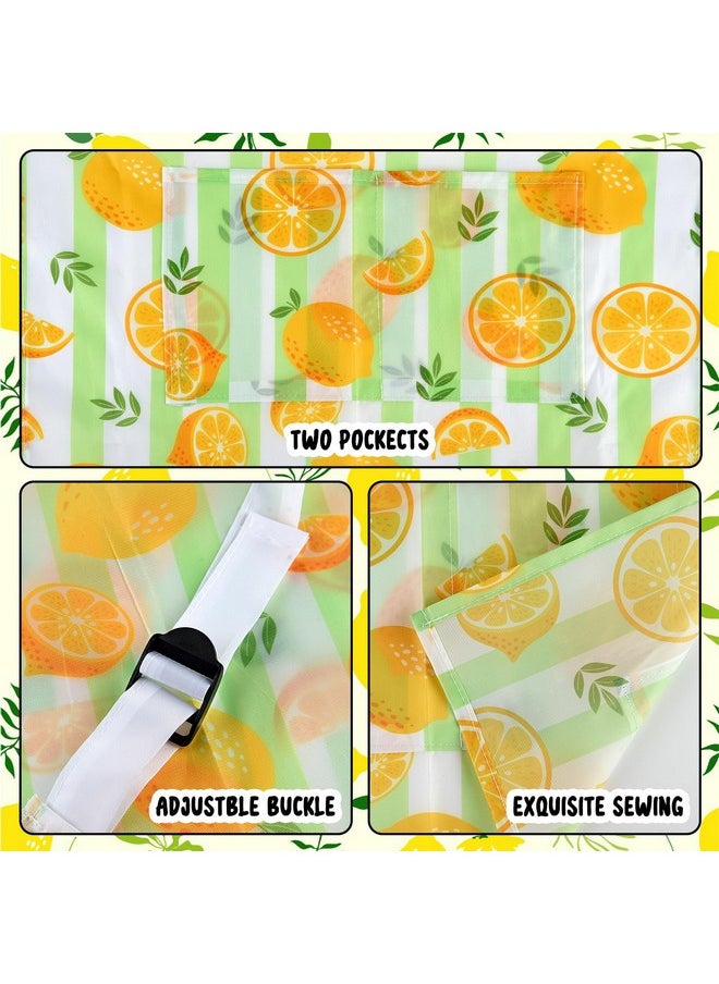 4 Pcs Kids Apron Lemonade Stand Supplies For Kids, Kids Lemon Apron With Pockets Adjustable Strap Lemonade Stand Kids Aprons Bulk For Painting Cooking, 3-8 Years