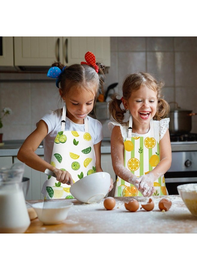 4 Pcs Kids Apron Lemonade Stand Supplies For Kids, Kids Lemon Apron With Pockets Adjustable Strap Lemonade Stand Kids Aprons Bulk For Painting Cooking, 3-8 Years