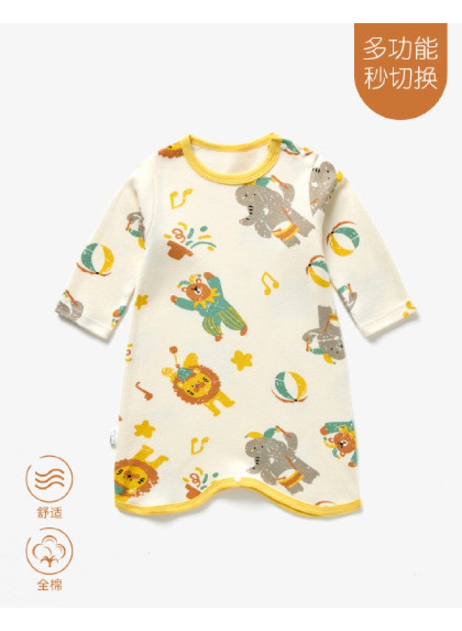 Doxiluka Baby Sleep Gown Spring/autumn Unisex Cotton Long-sleeve Romper Infant Homewear Anti-kick Cartoon Pajamas - Image 1
