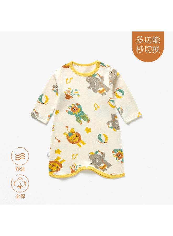 Doxiluka Baby Sleep Gown Spring/autumn Unisex Cotton Long-sleeve Romper Infant Homewear Anti-kick Cartoon Pajamas - Image 2