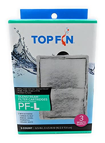 Top Fin Silenstream PF-L Refill for PF20, PF30, PF40 and PF75 Power Filters 6.5in x 4.5- (3 Count) - Image 1
