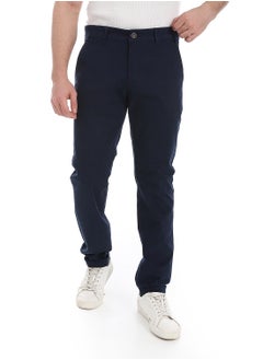 Andora Slim-Fit Gabardine Trousers_Navy  - Image 1
