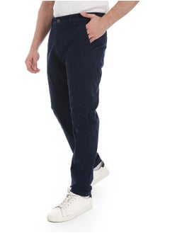 Andora Slim-Fit Gabardine Trousers_Navy  - Image 2