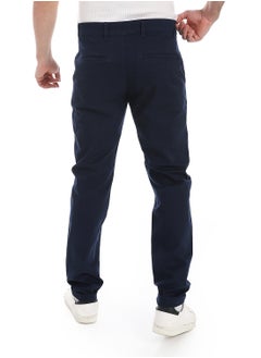 Andora Slim-Fit Gabardine Trousers_Navy  - Image 3
