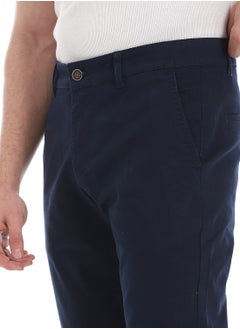 Andora Slim-Fit Gabardine Trousers_Navy  - Image 4