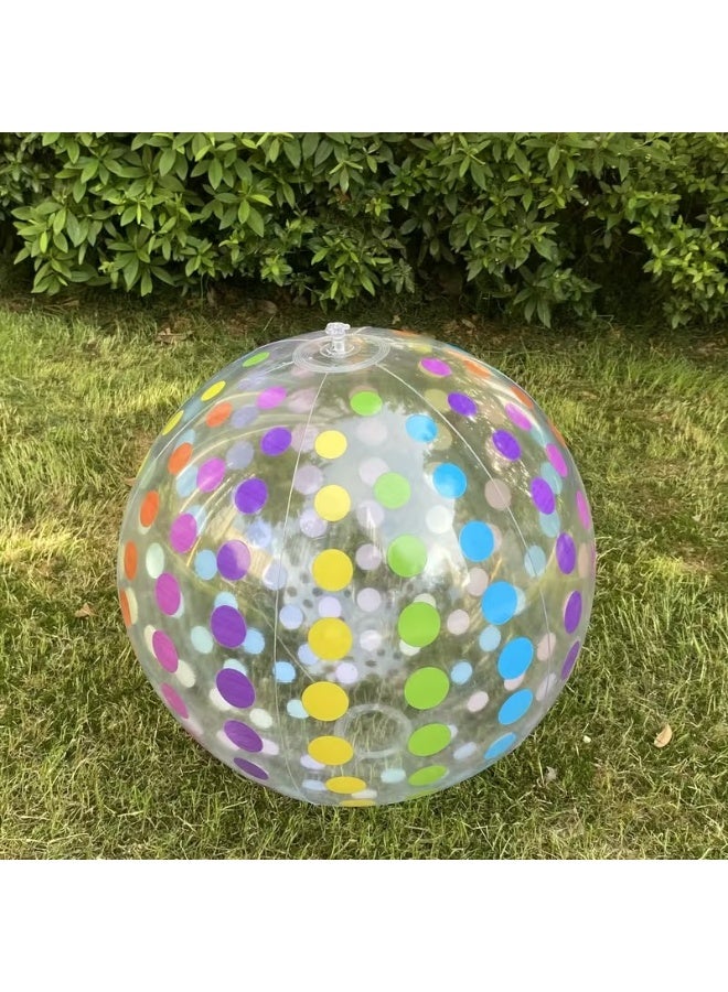Goolsky 1-Pack Polka Dot Beach Ball Inflatable PVC Water Play Ball Color Striped Ball Outdoor Swimming Pool Beach Party Decoration Inflatable Ball Outdoor Activities - Image 2