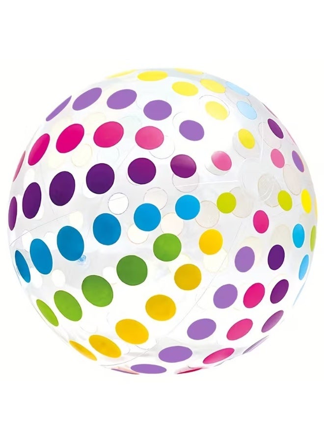 Goolsky 1-Pack Polka Dot Beach Ball Inflatable PVC Water Play Ball Color Striped Ball Outdoor Swimming Pool Beach Party Decoration Inflatable Ball Outdoor Activities - Image 1