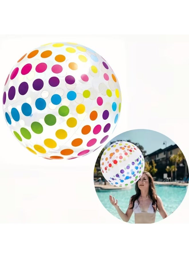 Goolsky 1-Pack Polka Dot Beach Ball Inflatable PVC Water Play Ball Color Striped Ball Outdoor Swimming Pool Beach Party Decoration Inflatable Ball Outdoor Activities - Image 3