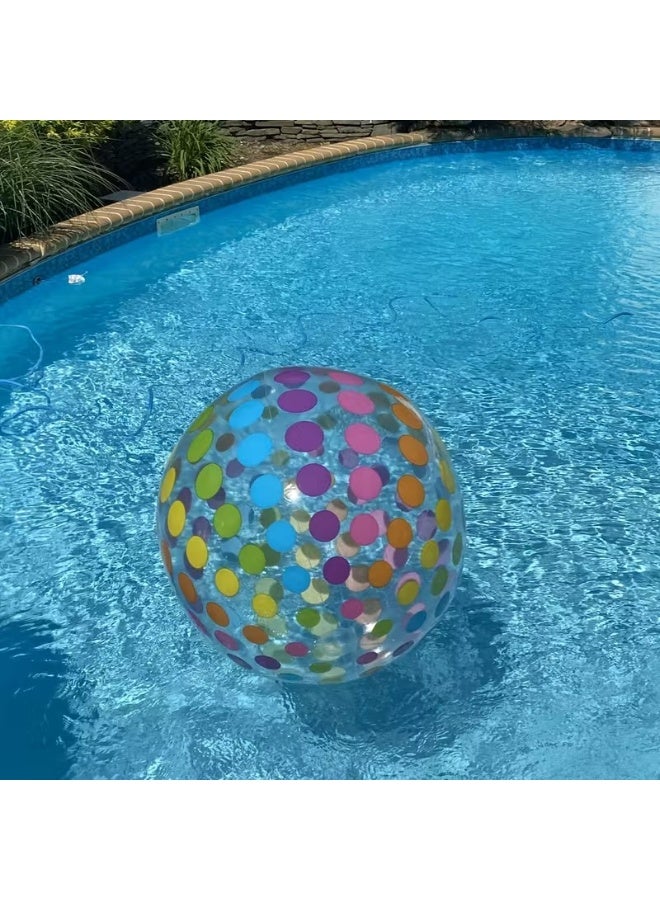 Goolsky 1-Pack Polka Dot Beach Ball Inflatable PVC Water Play Ball Color Striped Ball Outdoor Swimming Pool Beach Party Decoration Inflatable Ball Outdoor Activities - Image 4