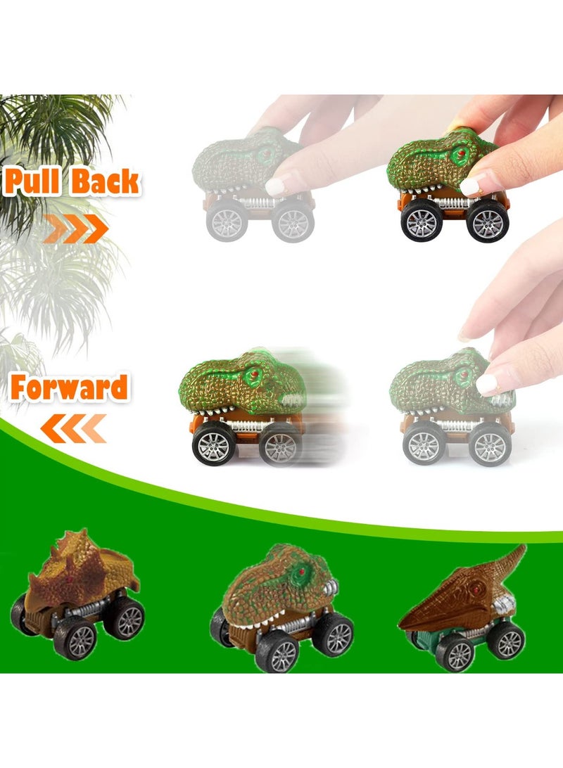 حديقة الألعاب مجموعة شاحنة الديناصورات مع أضواء وموسيقى ومسار إطلاق سيارات – ألعاب ديناصورات للأولاد من سن 3 إلى 8 سنوات - Image 4