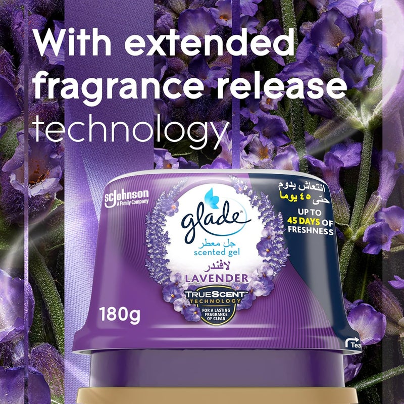 Glade Scented Gel Air Freshener for Home - Long-Lasting Lavender Room Freshener and Home Fragrance with 45-Day Freshness - 360° Design for Efficient Release - No Batteries Required - Image 5